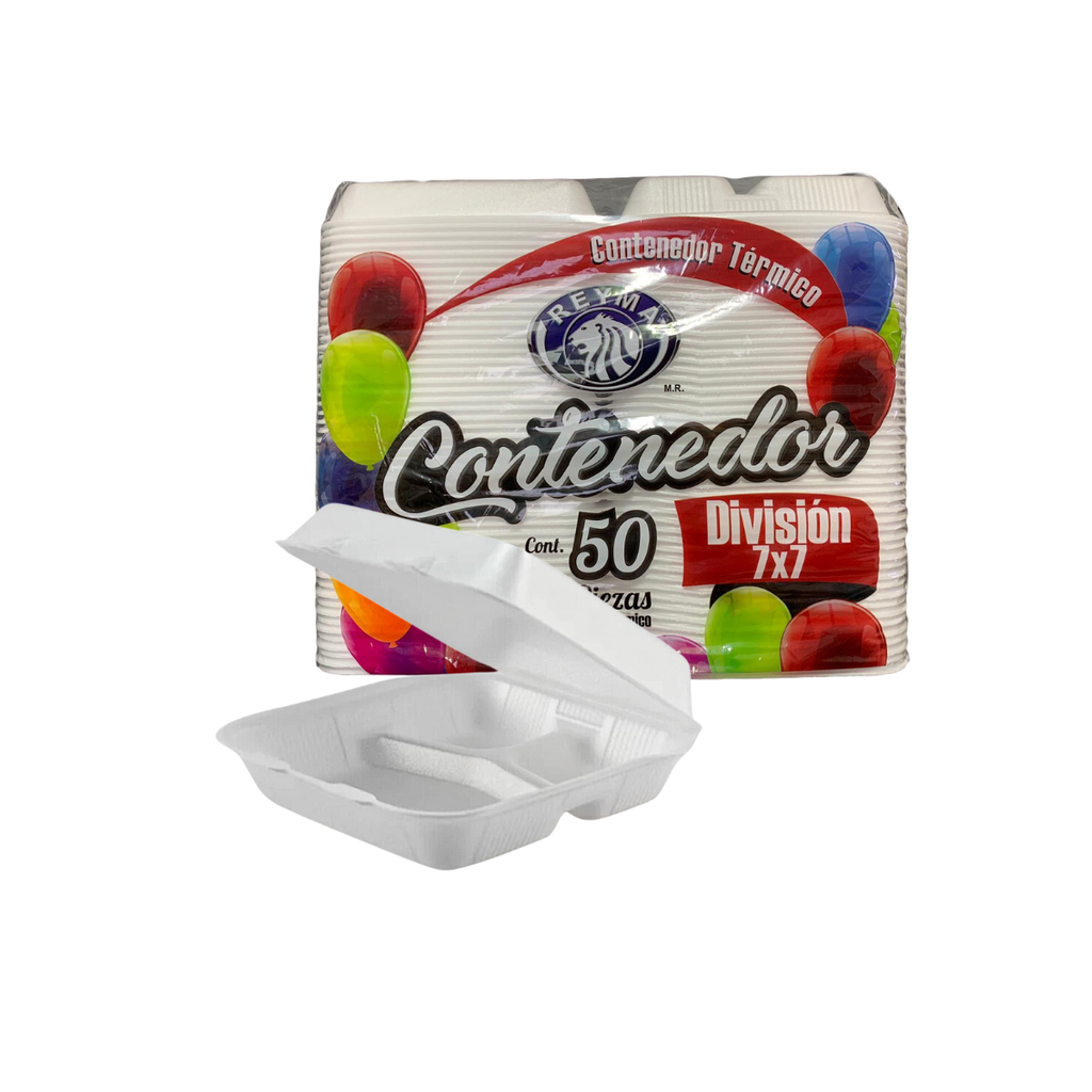 CONTENEDOR TERMICO 7X7 DIVISION REYMA 1 PAQ/50 PZAS