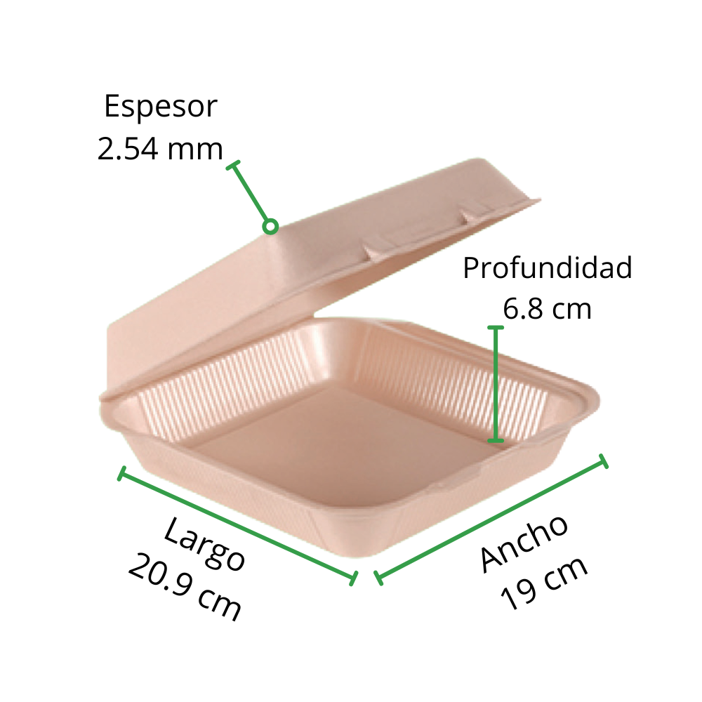 CONTENEDOR TERMICO BIODEGARDABLE 7X7 LISO REYMA 1 PAQ/50 PZAS  