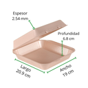 CONTENEDOR TERMICO BIODEGARDABLE 7X7 LISO REYMA 4 PAQ/50 PZAS 