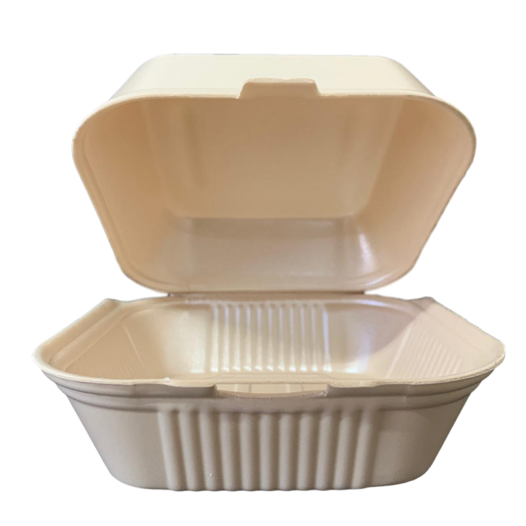 CONTENEDOR TERMICO BIODEGRADABLE  P/HAMBURGUESA REYMA 1 PAQ/50 PZAS  