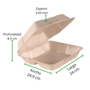CONTENEDOR TERMICO BIODEGRADABLE 9X9 LISO REYMA  1 PAQ/50 PZAS 
