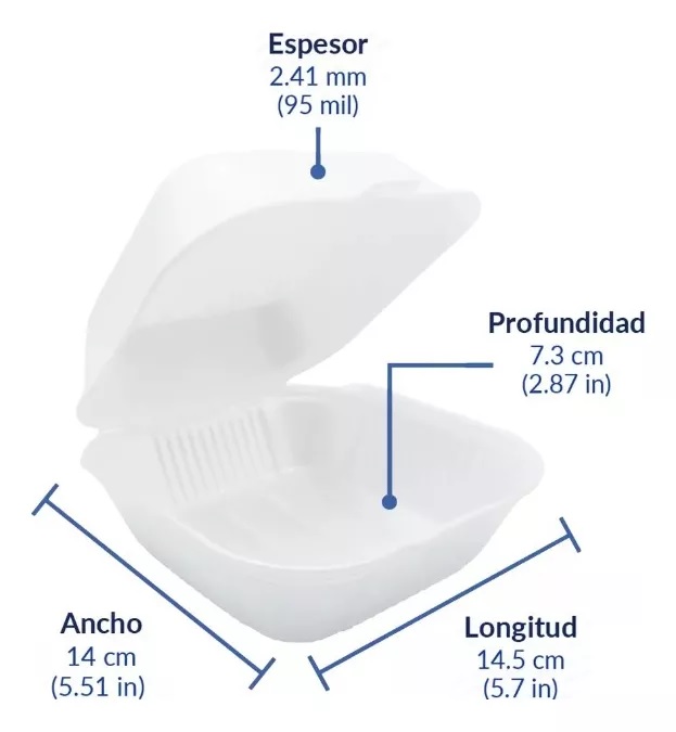 CONTENEDOR TERMICO P/HAMBURGUESA REYMA 10 PAQ/50 PZAS