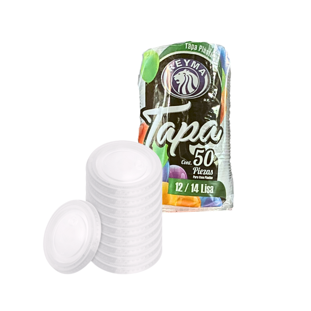 TAPA LISA P/VASO POLIPRO NO 12/14 REYMA 1 PAQ / 50 PZAS