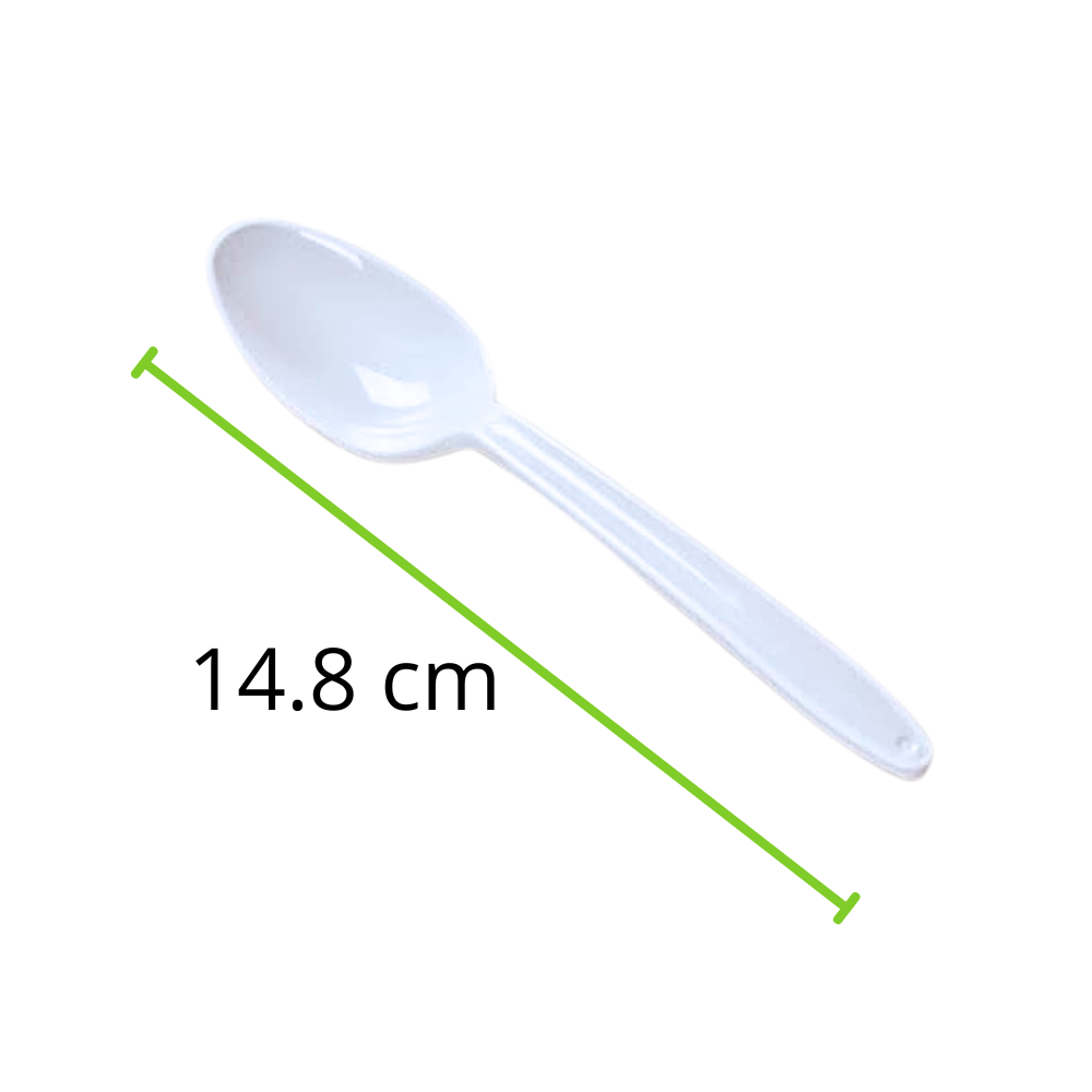 CUCHARA MEDIANA 1 PAQ/50 PZAS BLANCO 