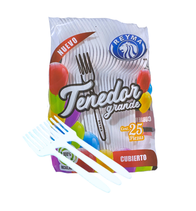 TENEDOR GRANDE 1 PAQ/25 PZAS BLANCO  