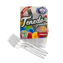 TENEDOR GRANDE 1 PQ / 25 PZ TRANSPARENTE