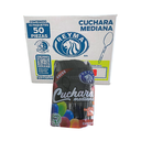 CUCHARA MEDIANA 10 PAQ / 50 PZAS NEGRO