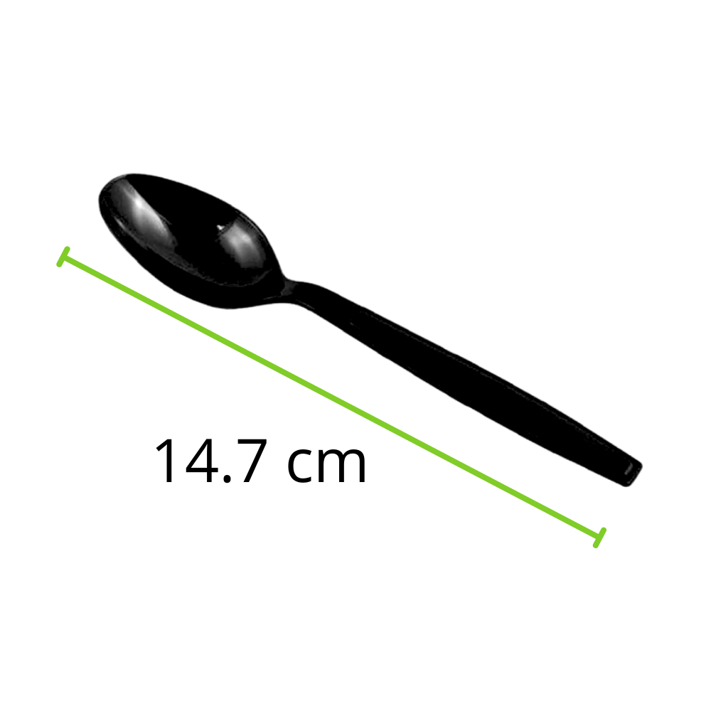 CUCHARA MEDIANA 1 PAQ / 50 PZAS NEGRO