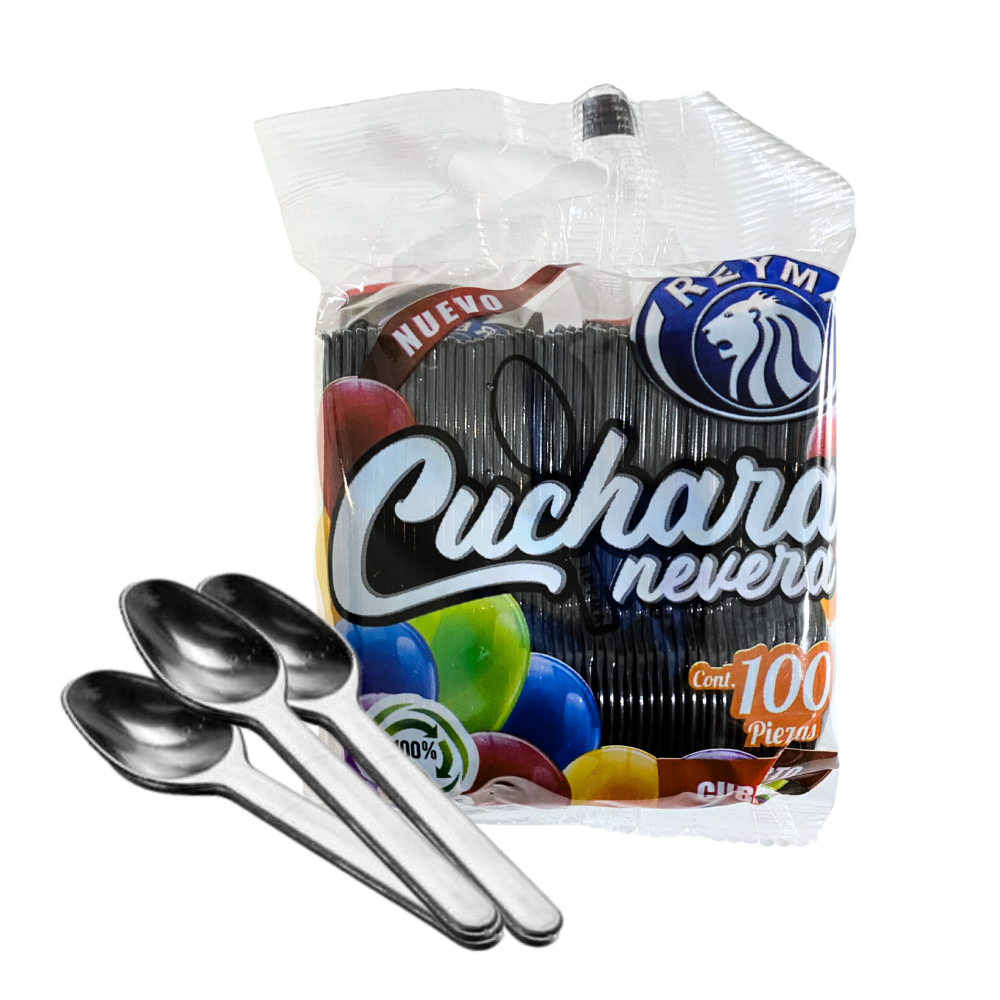 CUCHARA NEVERA 1 PQ / 100 PZ NEGRO