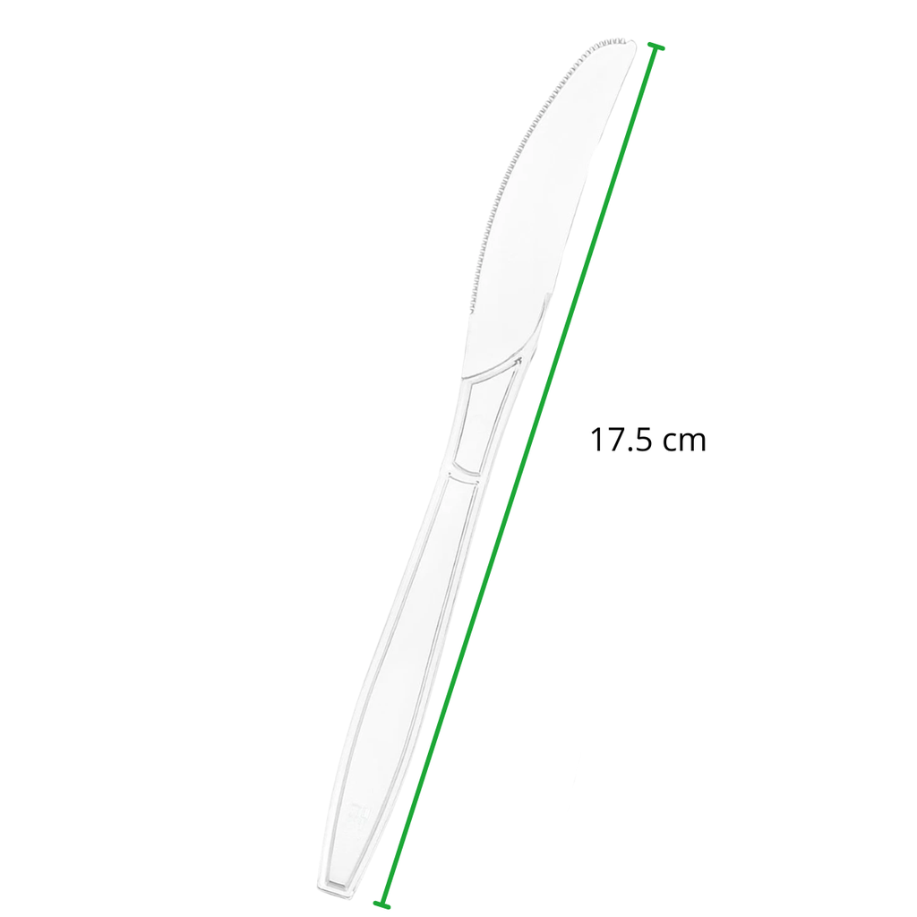 CUCHILLO 1 PAQ / 25 PZAS TRANSPARENTE  