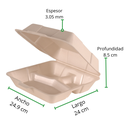 CONTENEDOR TERMICO BIODEGRADABLE 9X9 DIVISION REYMA 1 PAQ/50 PZAS