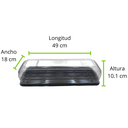 CONTENEDOR POLIESTIRENO R-540 REYMA CON BASE NEGRA 1 PAQ/50 PZAS