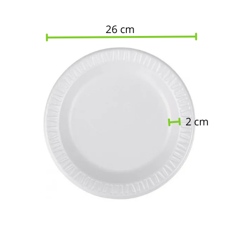PLATO TERMICO 10 LISO REYMA 1 PAQ/25 PZAS