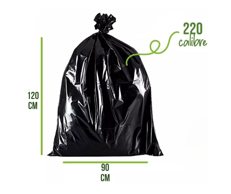 [BNB60X30X120X220-R7BM4S1] Bolsa negra para basura 60+30x120 cm Calibre 220 (Kg)