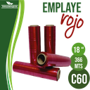 Pelicula Emplaye Manual Color Rojo 18" x C60 x 1,200 Ft - 366 metros -Peso 2.75 Kg TiuPlast