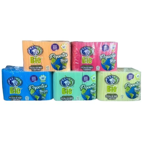 [POGNE21BIO COLCHON-R7DM1S3] POPOTE BIODEGRADABLE GRANEL NEON 21 CM 5 PAQ / 1 KG