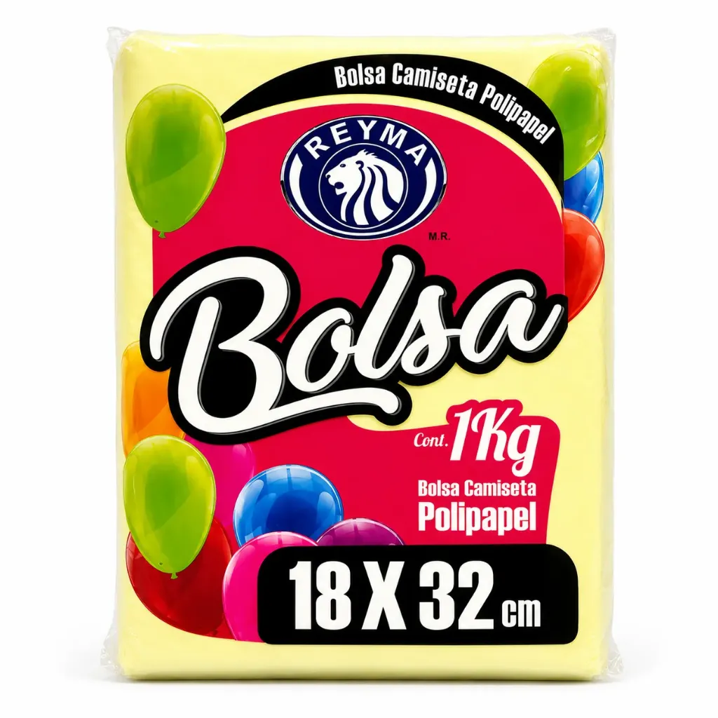 [BAFK1832] [BAFK1832-R3M4S1] BOLSA ALTA FUELLE CAMISETA POLIPAPEL KILEADA COLORES SURTIDOS MEDIDA 18 X 32 - 1 KG / TAMAÑO: MINI