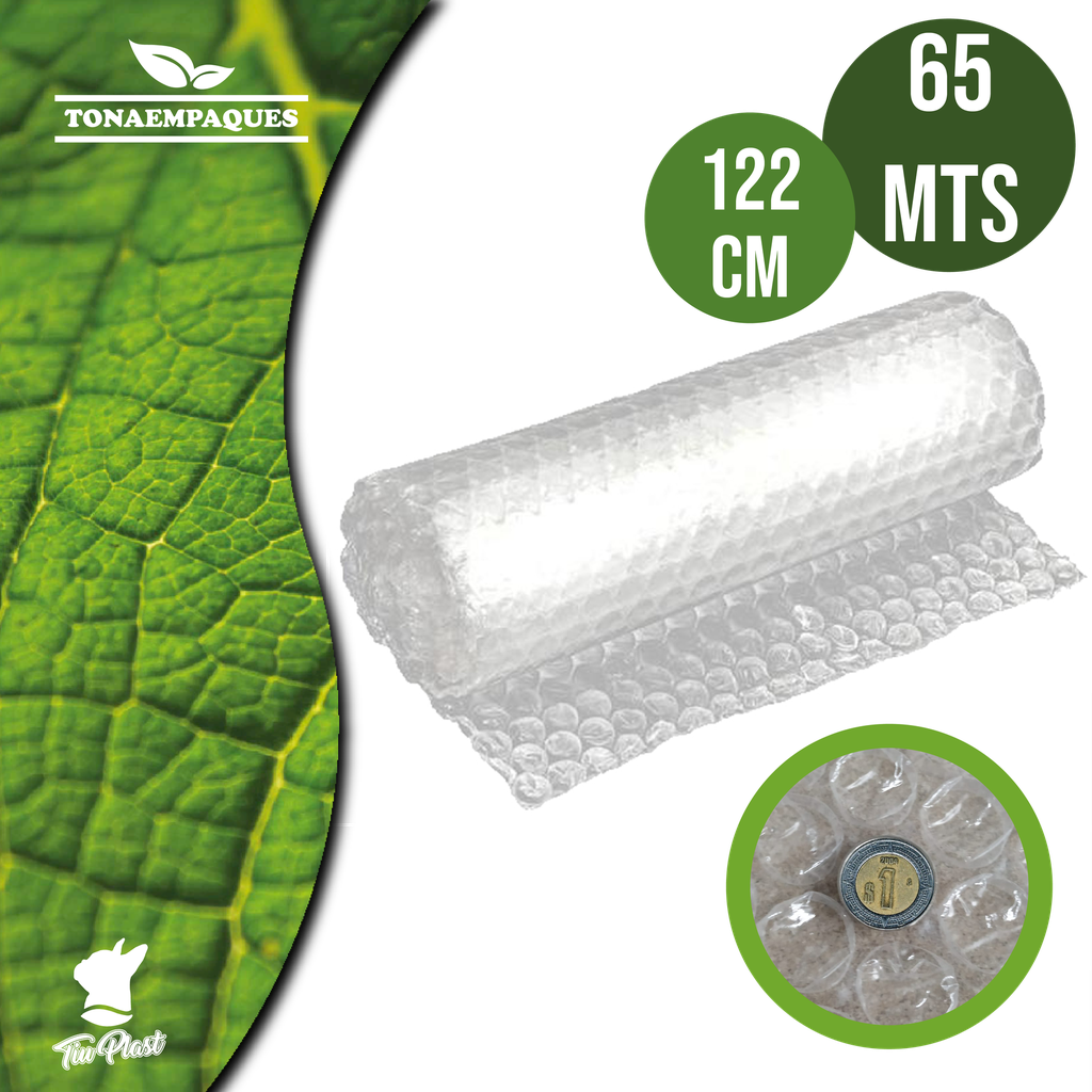 Poliburbuja 1/2" Grande 122 cm de ancho x 65 metros de largo