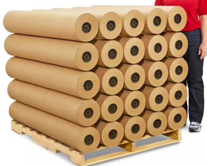 Papel Kraft rollo 125 cm de ancho x 200 metros de largo x Cal 125 g - Peso 30 Kg (Tarima con 30 rollos)