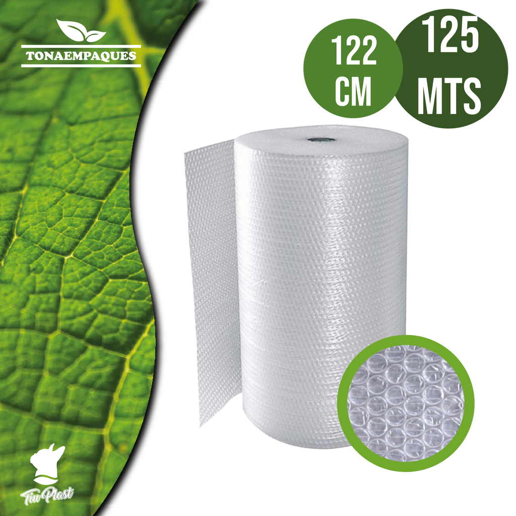 Poliburbuja chica 3/16" 30 cm de ancho x 125 metros de largo