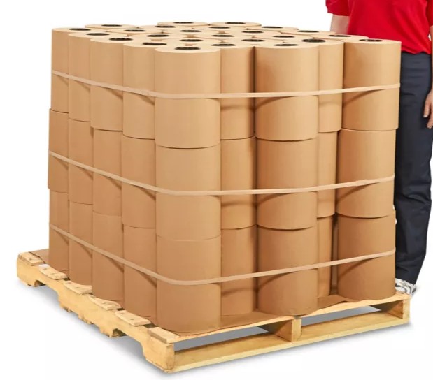 Papel Kraft rollo 30 cm de ancho x 375 metros de largo x Cal 60 g - Peso 8 Kg (Tarima con 120 rollos)