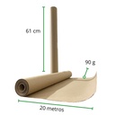 METROS[PK61X90X20M]  Papel Kraft rollo 61 cm de ancho x Cal 90 g x 20 METROS