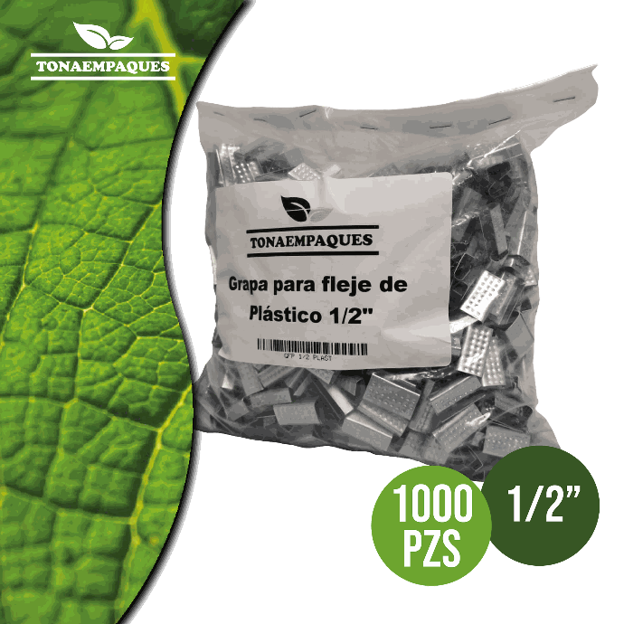 Grapas / Sellos de acero punteada para fleje de polipropileno de 1/2" millar