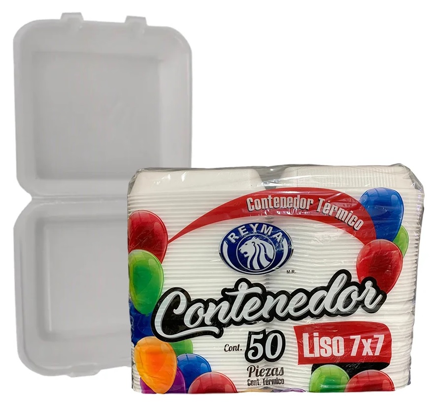 [CN7X7L4P-R6M2S2] CONTENEDOR TERMICO 7X7 LISO REYMA 1 PAQ/50 PZAS