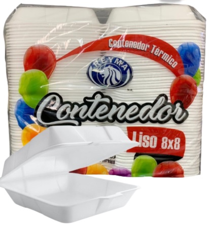 [CN8X8L4P-R1AM2S1] CONTENEDOR TERMICO 8X8 LISO REYMA 1 PAQ/50 PZAS
