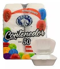 [CNH10P-R6M1S3] CONTENEDOR TERMICO P/HAMBURGUESA REYMA 1 PAQ/50 PZAS