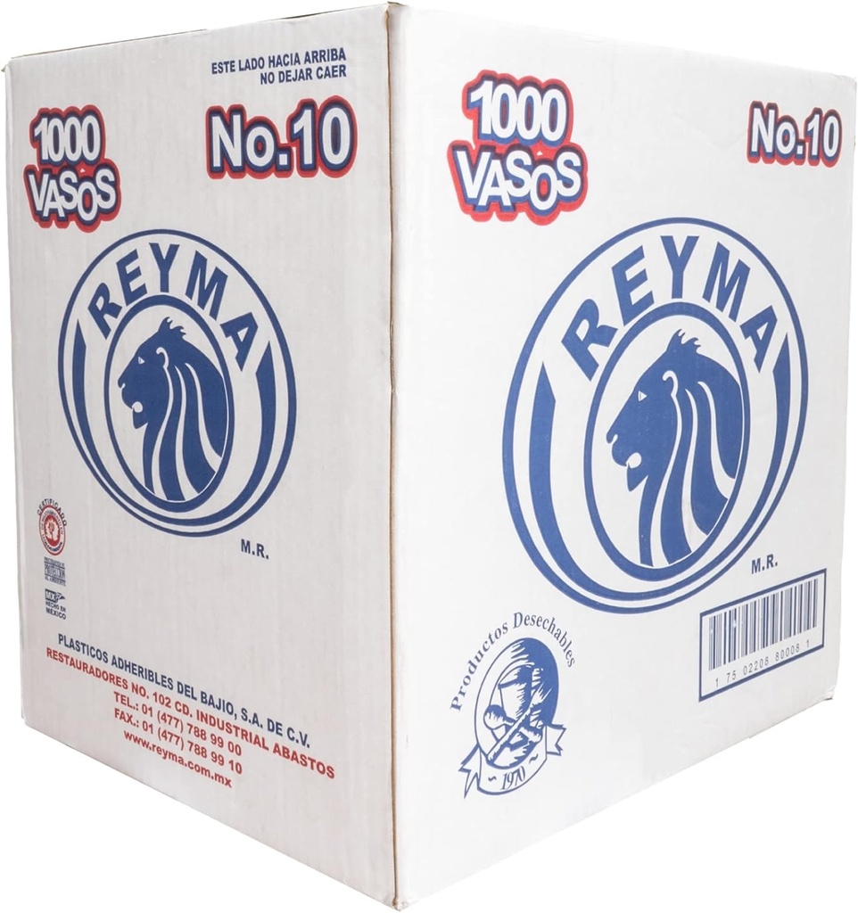[VP10 CAJA] [VP10 CAJA-R6M2S2] VASO POLIPRO NO 10 REYMA 20 PAQ / 50 PZAS