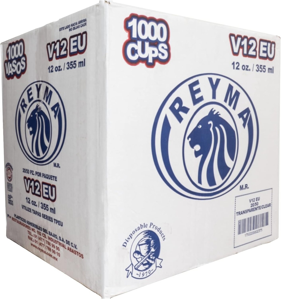 [VP12EU CAJA-R5M2S3] VASO POLIPRO NO 12 EU REYMA 20 PAQ / 50 PZAS