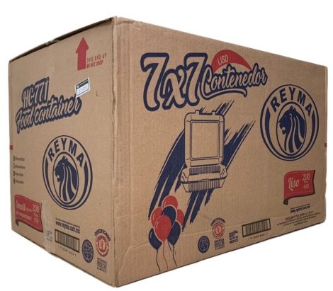 [CN7X7L4P CAJA-R6M2S2] CONTENEDOR TERMICO 7X7 LISO REYMA 4 PAQ/50 PZAS
