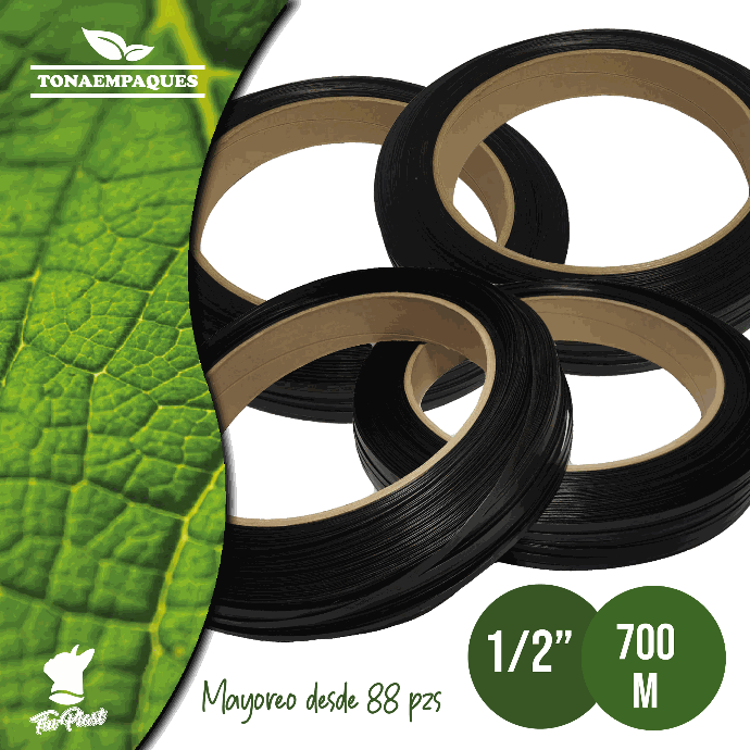 Fleje de polipropileno de 1/2" de ancho x 700 m de largo (MAYOREO DESDE 88 PIEZAS)