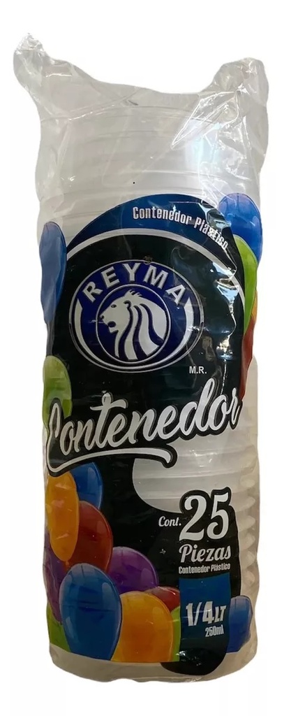 [ENV1/4LTR-R6M4S3] ENVASE POLIPRO 1/4 LITRO REYMA 1 PAQ / 25 PZAS