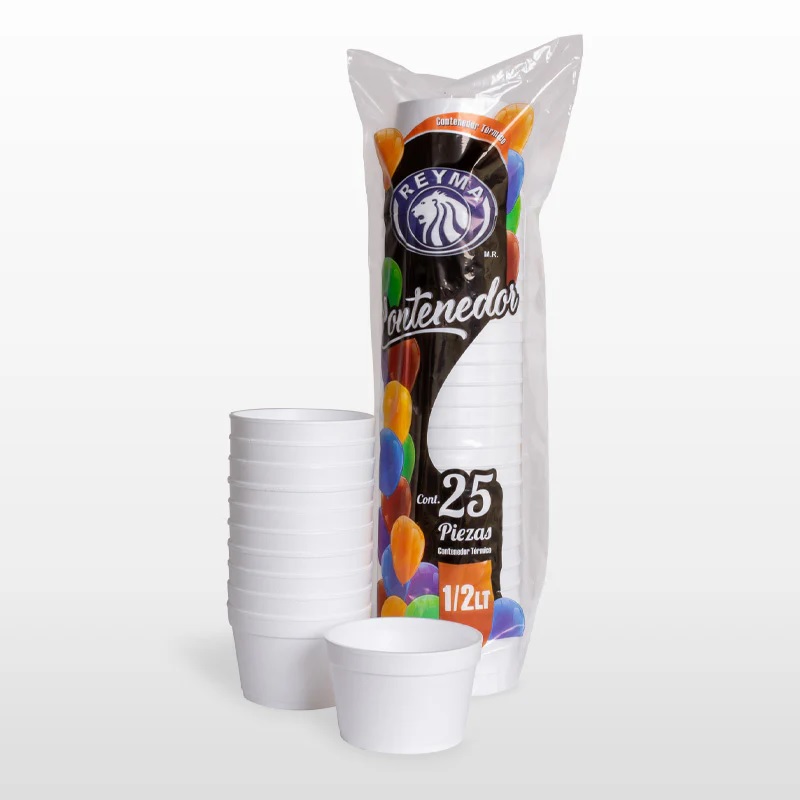 [VT1/2LT-R6M4S0] VASO TERMICO NO 1/2 LITRO REYMA 1 PAQ / 25 PZAS