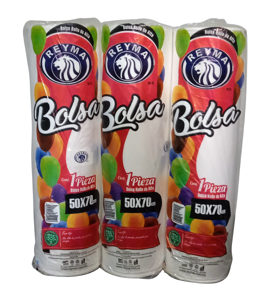 [BAR5070 BLT-R3M1S1] BOLSA ALTA ROLLO 50 X 70 1BLT-3 ROLLOS