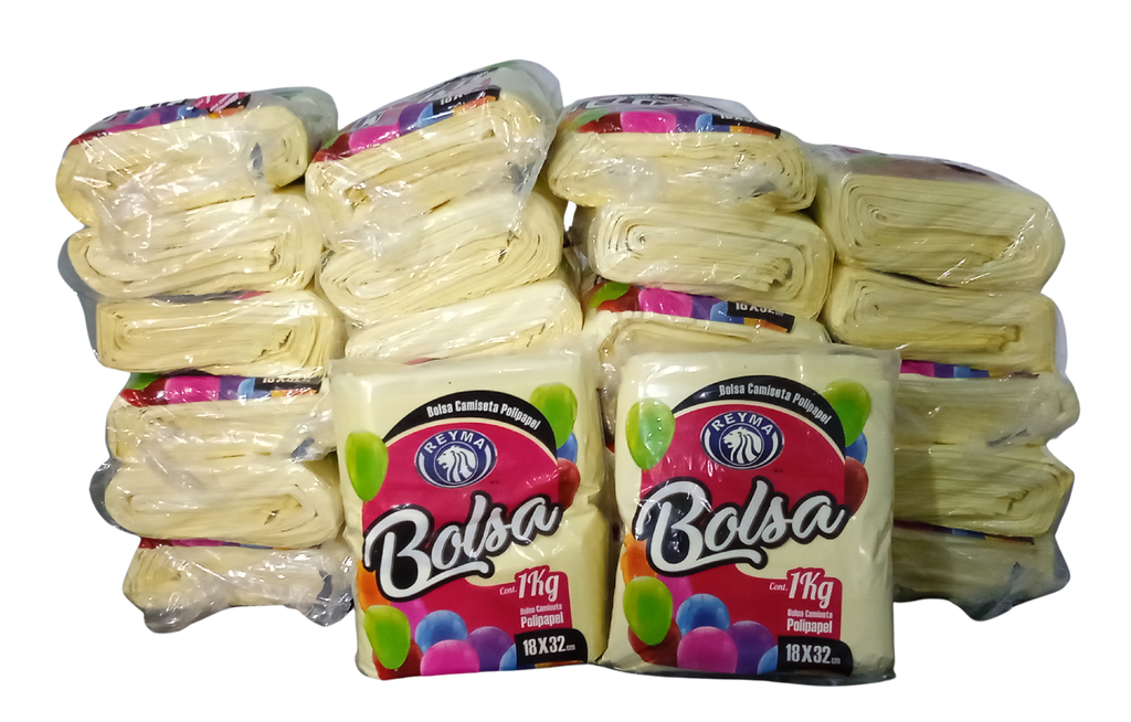 [BAFK1832 BLT-R3M4S1] BOLSA ALTA FUELLE CAMISETA POLIPAPEL KILEADA AMARILLO 18 X 32 1BLT-25KG