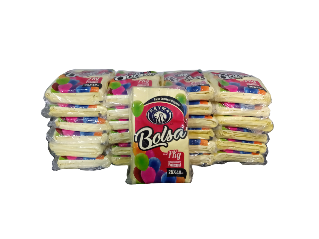 [BAFK2540 BLT-R3M4S1] BOLSA ALTA FUELLE CAMISETA POLIPAPEL KILEADA AMARILLO 25 X 40 1BLT-25KG