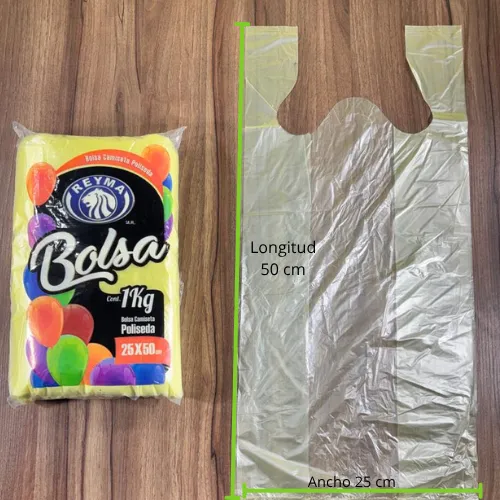 [BPF2550-R3M4S2] BOLSA POLISEDA FUELLE CAMISETA AMARILLO 25 X 50 1KG