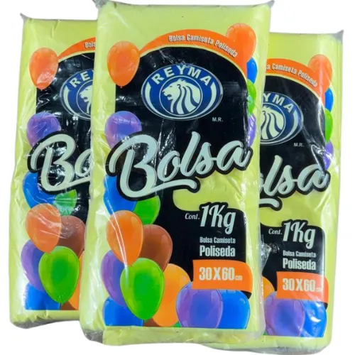 [BPF3060-R3M4S2] BOLSA POLISEDA FUELLE CAMISETA AMARILLO 30 X 60 1KG