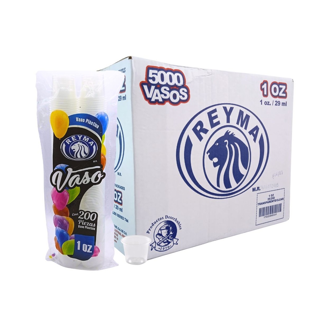 [VP1OZ CAJA] [VP1OZ CAJA-R6M1S3] VASO POLIPRO NO 1 ONZA REYMA 25 PAQ / 200 PZAS