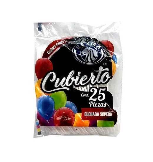 [CS1-R1M1S3] CUCHARA PLASTICA SOPERA NO 1 REYMA 1 PAQ/25 PZAS