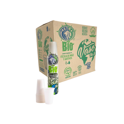 [VP8BIO CAJA-R6M4S2] VASO POLIPRO BIODEGRADABLE NO 8 REYMA 20 PAQ/50 PZAS 