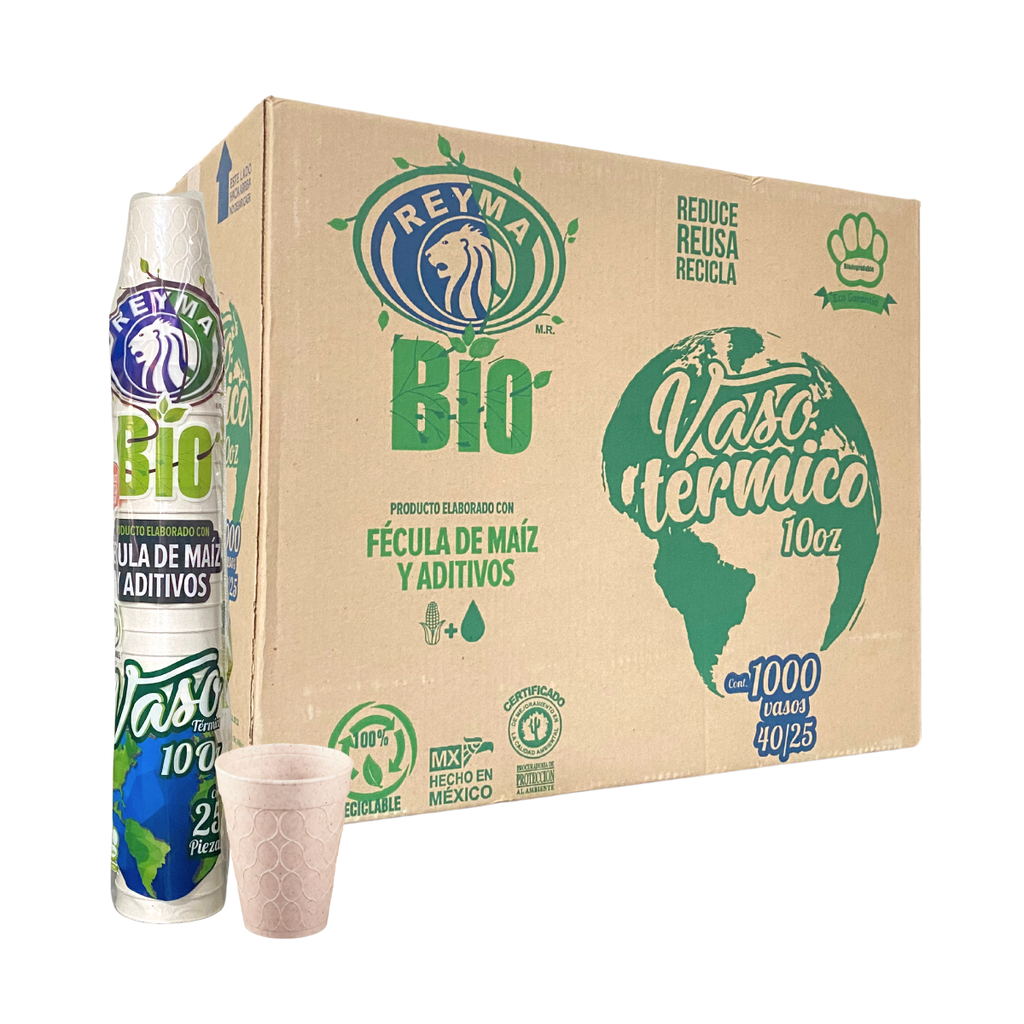 [VT10BIO CAJA-R6M3S2] VASO TERMICO BIODEGRADABLE NO 10 REYMA 40 PAQ/25 PZAS 