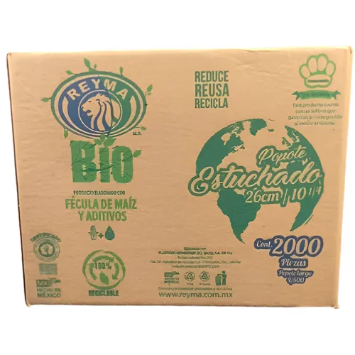 [POCES26BIO CAJA-R1M3S0] POPOTE BIODEGRADABLE CAJA ESTUCHADO 26 CM 4 CJS/500 PZAS 