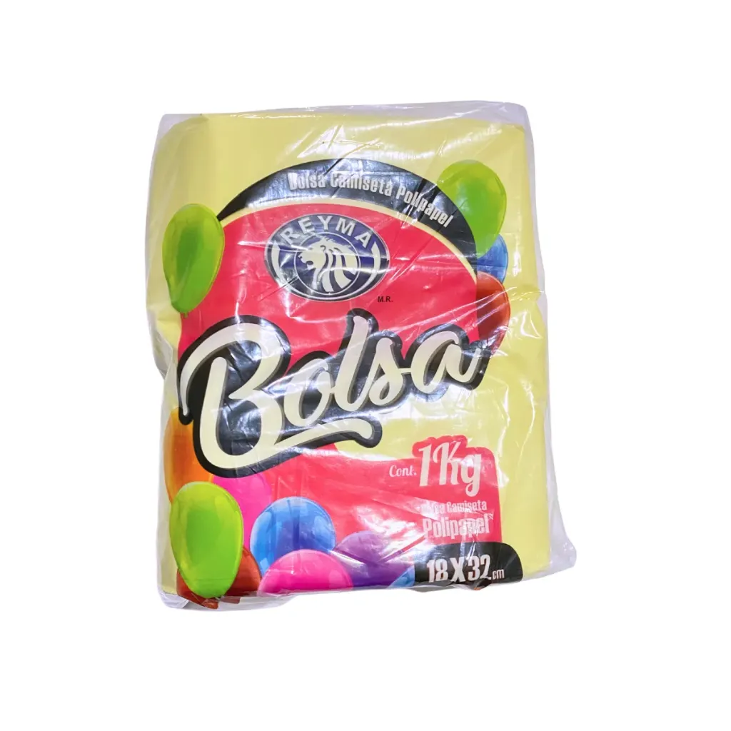 [BAFK1832-R7BM3S1] BOLSA ALTA FUELLE CAMISETA POLIPAPEL KILEADA AMARILLO 18 X 32 1KG