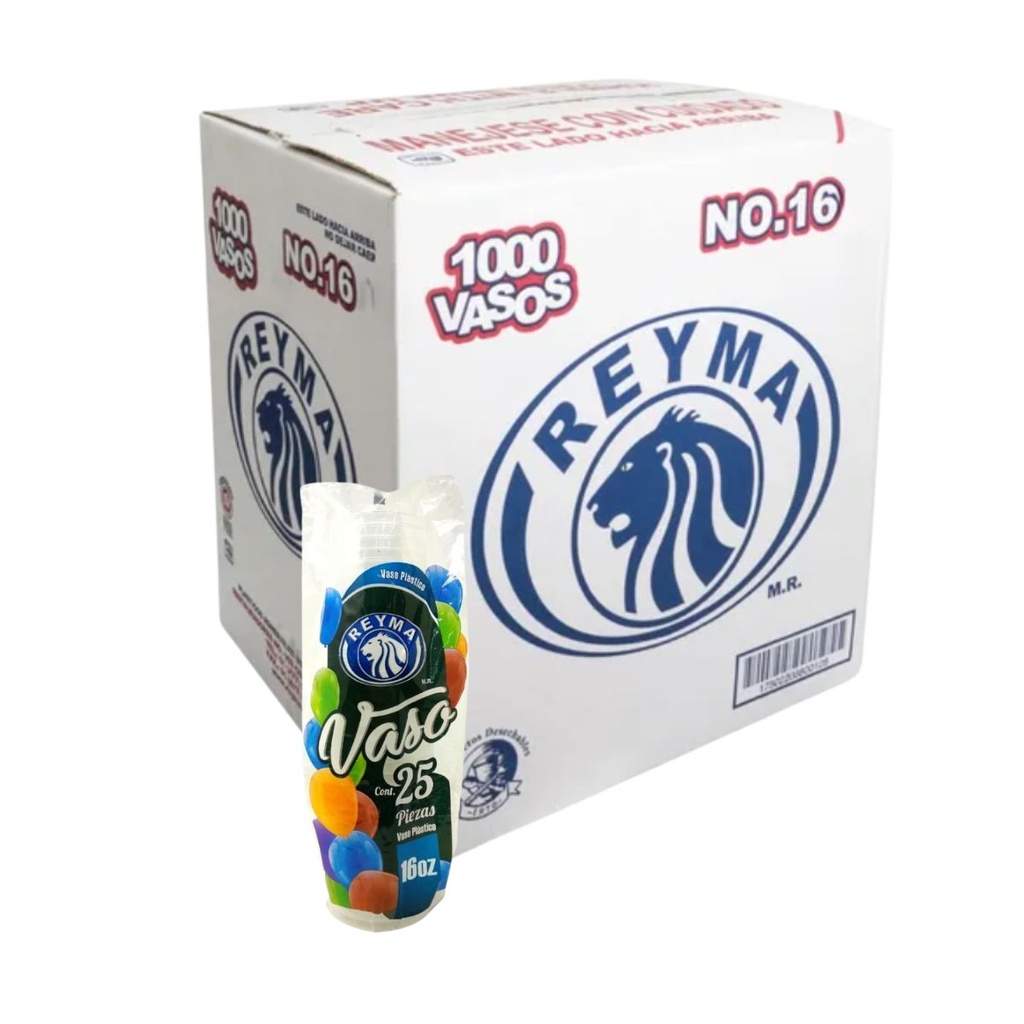 [VP16A CAJA] [VP16A CAJA-R6M3S3] VASO POLIPRO NO 16 ANCHO REYMA 40 PAQ / 25 PZAS