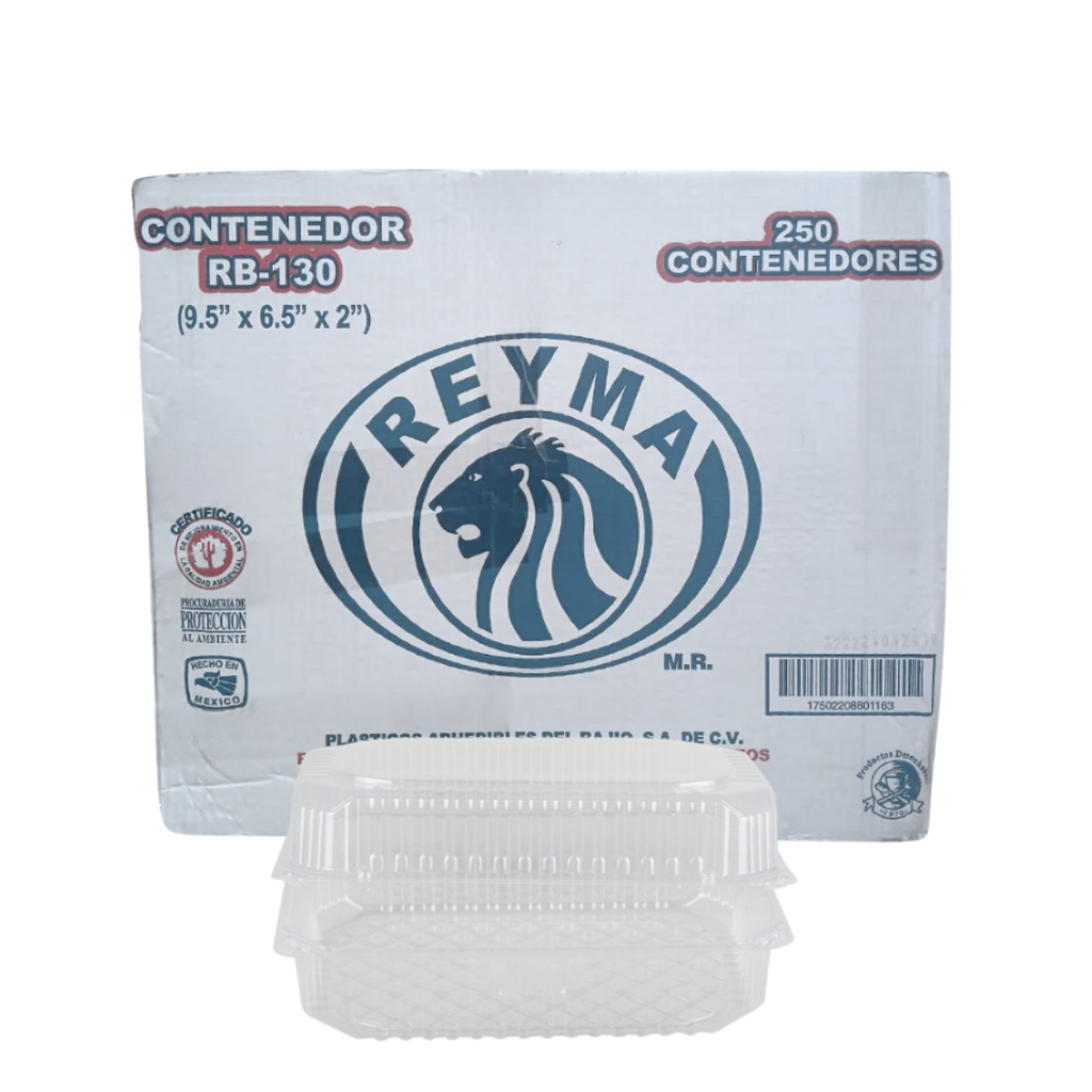 [RB130 CAJA-R7DM4S1] CONTENEDOR POLIESTIRENO RB-130 REYMA 1 PAQ / 250 PZAS