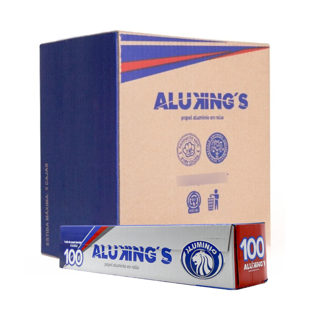 [ALKMOD100 CAJA-R4M2S2] ROLLO DE PAPEL ALUMINIO MODELO 100 ALUKING´S CAJA/12 PZAS